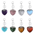 Gemstone Antique Silver Alloy Heart Pendant for DIY Making Jewelry