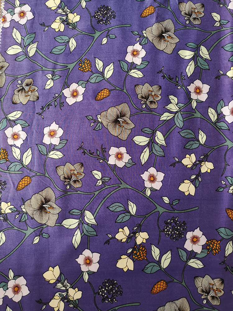 Flower Design Rayon Lightweight Challis 30S Printing Fabric