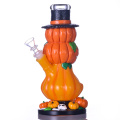 Pumpkin coloré à la main et bang de bécher en verre du crâne, citrouille d'Halloween mignonne, tuyau d'eau en verre borosilicate avec bol de 14 mm