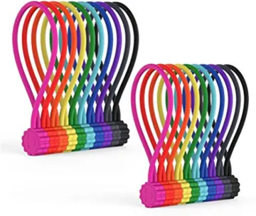 Custom Reusable Silicone Twist Ties with Strong Magnet