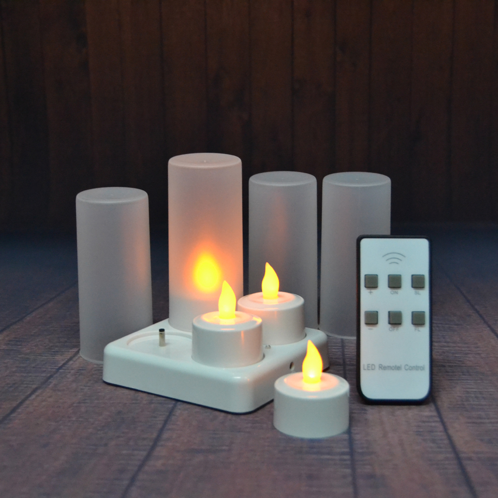 Rechargeable Flameless Tea Lights With Remote Control