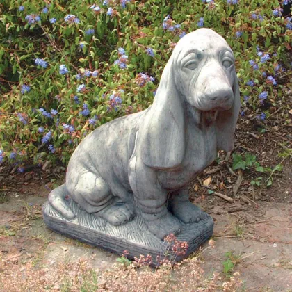 Rank good quality antique white angel dog stone statue for decorative park garden ornament