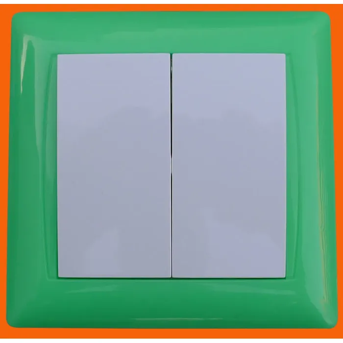 Sakelar Dinding Satu Arah Dua Gang Eropa (F6002)