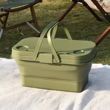 Multifunctional Plastic Folding Picnic Lunchbox with Lid for Camping