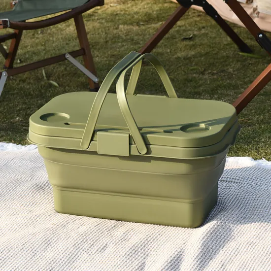 Multifunctional Plastic Folding Picnic Lunchbox with Lid for Camping