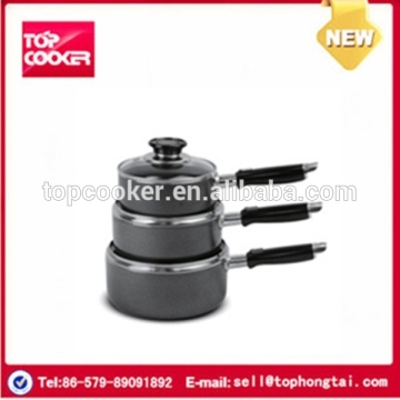 3 sets aluminum marble coating saucepan