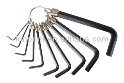 10pc hex key set key ring