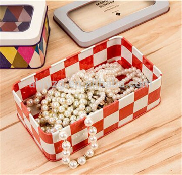 wholesale rectangle shaped tin jewelry box packaging