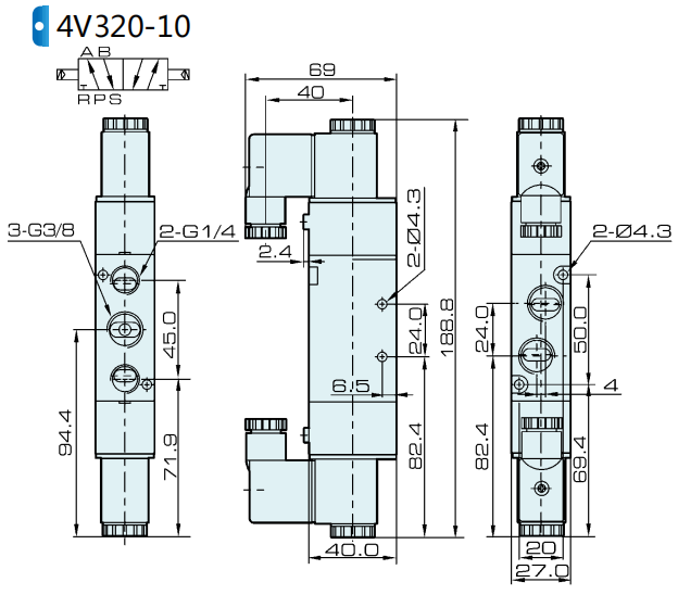 4v320-10 dimension