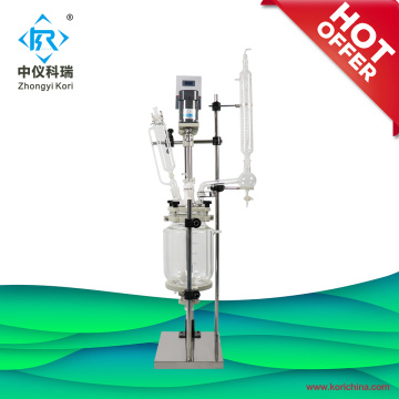 Lab mini small scale jacketed glass reactor vessel