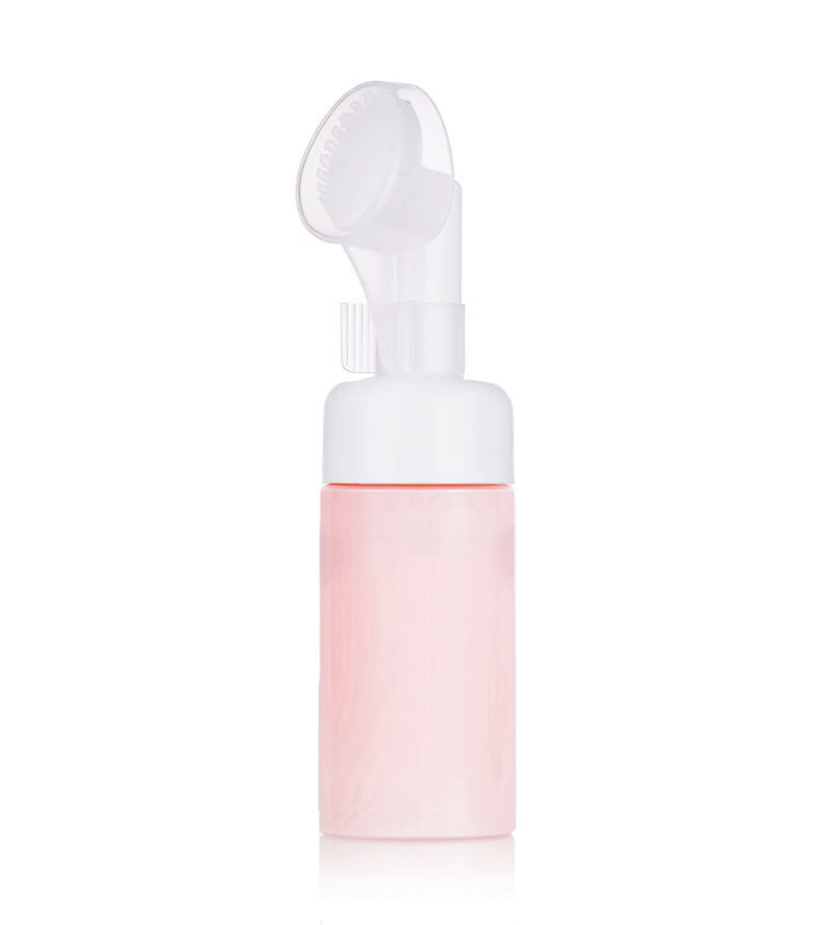 Clear white pet plastic mousse bottle with silicone