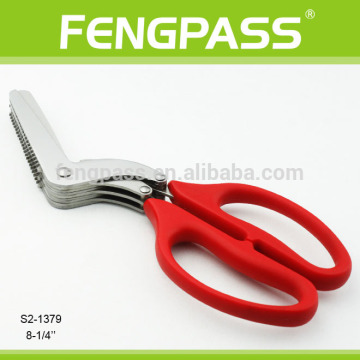 8.25 good quality special design stainless steel shredding scissors S2-1379