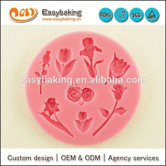 Wholesale Custom Flower Shape Fondant Silicone Molds For Cake Decorating