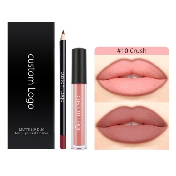 Ensemble de rouge à lèvres liquide mat en gros avec crayon à lèvres - kit de brillant à lèvres étanche personnalisé