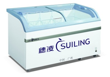 718L Glass door chest seafood display cheset freezer SC/SD-518