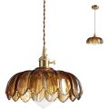 Amber fruit dish glass lampshade dining pendant lamp