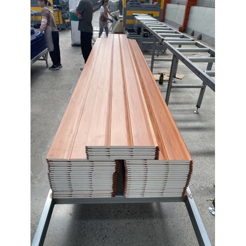 Orange Wood Grain Grooved Metal Carved Panel