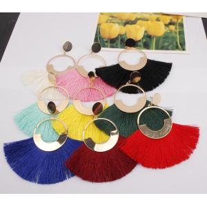 Colorful Bohemian circle Tassel Earrings Bohemian Earrings Fashion flower V-shaped long for women and girls