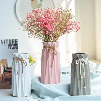 Simple Ceramic Vase Dried Flowers Flowers Small Vases Geometric Creative Craft Vase Home Decoration