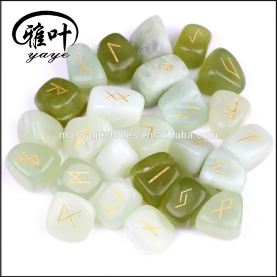 Wholesale Natural Semi Precious Jade Reiki Healing Rune stone Set