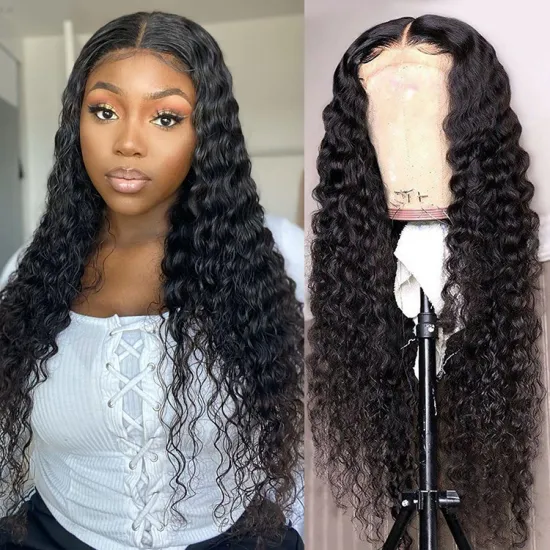 Brazilian Kinky Curly Lace Frontal Wig Pre Plucked With Baby Hair 13X4 Cuticle Aligned Raw Virgin Human Hair Lace Front Wigs