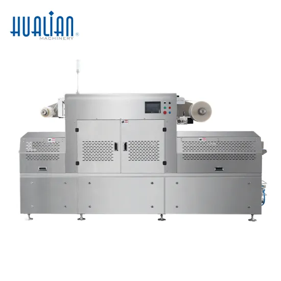 HVT-350AZ Hualian Linear Type Tray Vacuum Packaging Machine