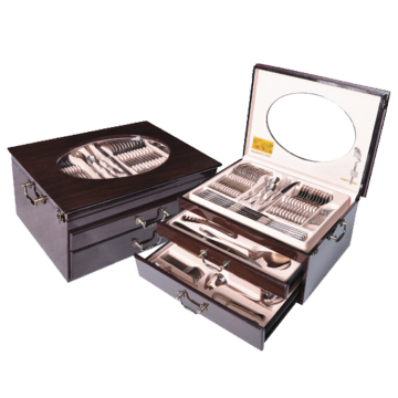 Posate in acciaio inossidabile da 148 pc con custodia in legno