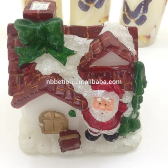 Christmas candle led house shaped candle LED christmas wax candle led house light