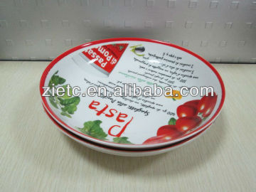 pasts plate of different size for promotion