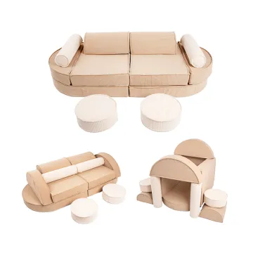 10PCS Sectional Sofa Kids Playroom Furniture: Imaginative Play Couch for Living Room