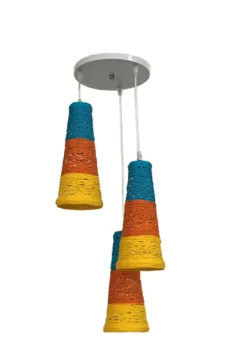 Color design sense wood rattan Chandelier