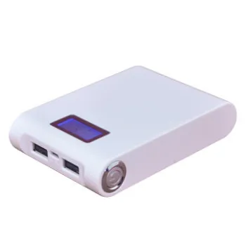 Fashion/elegant appearance dual-port power bank, high power flashlight, 10,400mAh, 3.7V Lithium cell