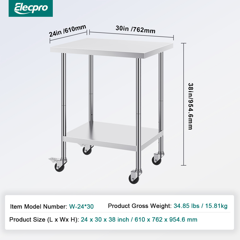 stainless steel table with wheels (1)