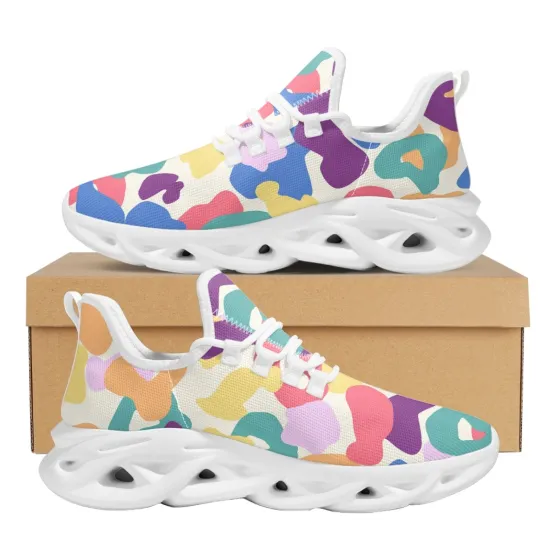 Custom 3D Printed Rainbow Leopard Men's Casual Walking Running Shoes
