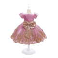 Crianças Princesa Bowknot Lace Girls Dress