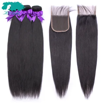 Bundle hair vendors best selling raw indian hair unprocessed silky straight wave human hair with lace frontal closure