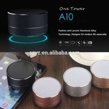 2016 A10 New Arrival Fashion Alluminum Alloy Factory direct sale Portable Wireless Mini Bluetooth Speaker