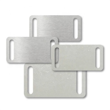 Iywu Aceon Stainless Steel Rectangle Slide-On Blank Tag
