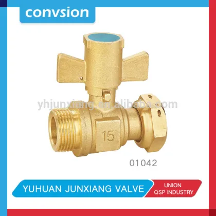 Junxiang Female Brass Anti-Theft Ball Valve with brass lockable handle for water meter