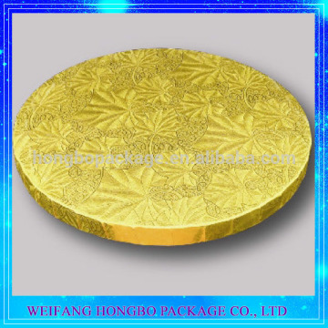 Customized gold and silver corrugated foil cake board cake drum