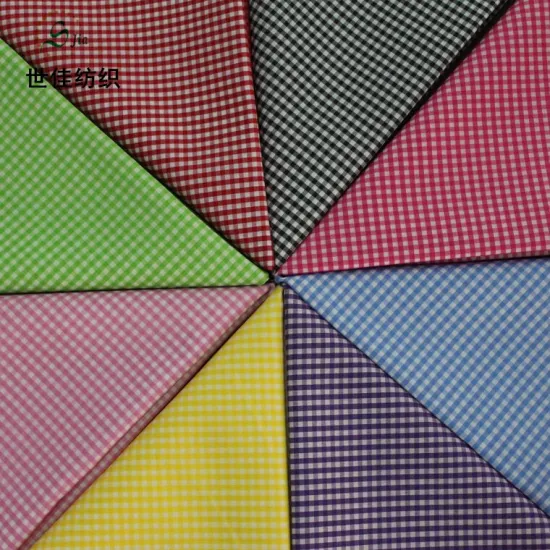 Popular simple check designs yarn dyed fabric 100% polyester