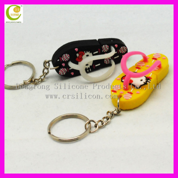 Cute shoes shape custom logo rubber silicone 3d keychain