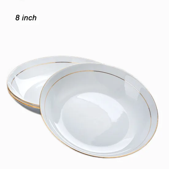 Gold Rimmed Jingdezhen Ceramic Tableware: A Luxurious Set of Bowls, Plates, and Dishes