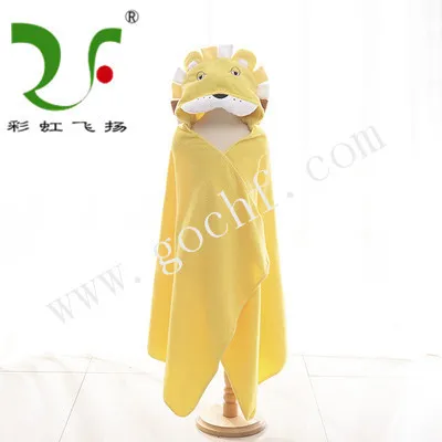 Absorbent cartoon animal hooded kids bath towels