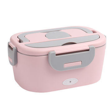 Electric Lunch Box Heating Plug-in for Home and Car, Stainless Steel Design