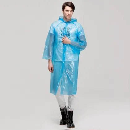 PE waterproof windbreaker button logo disposable rain poncho