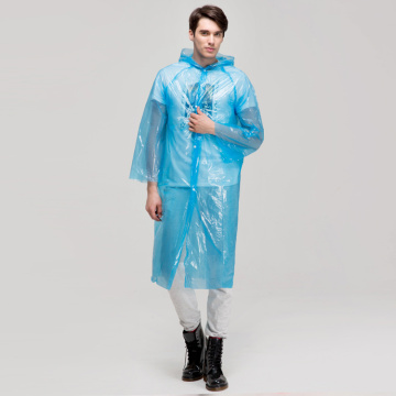 Poncho de lluvia desechable con logotipo de botón rompevientos impermeable PE