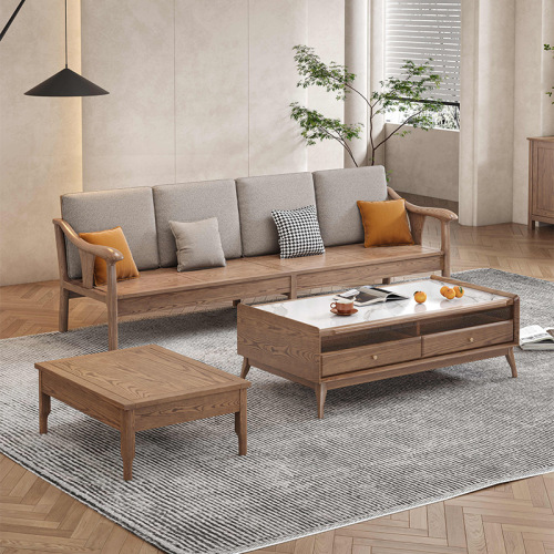 Sofa Fabrik Ruang Tamu Ash Wood Amerika Utara