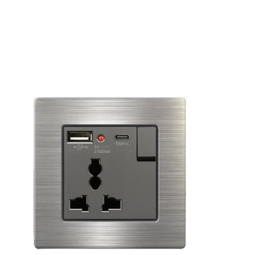 USB Type-A avec plaque légère et gang avec une recherche de 3 trous