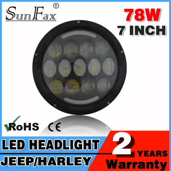 7 inch 78W Round headlights for motorcycle, led driving light motorcycle with high low beam DRL fuction